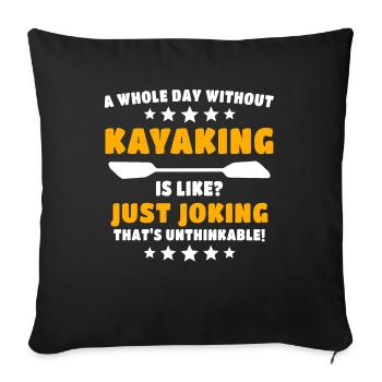 Kayakistes kayakistes - Housse de coussin décorative 45 x 45 cm - noir - Devant