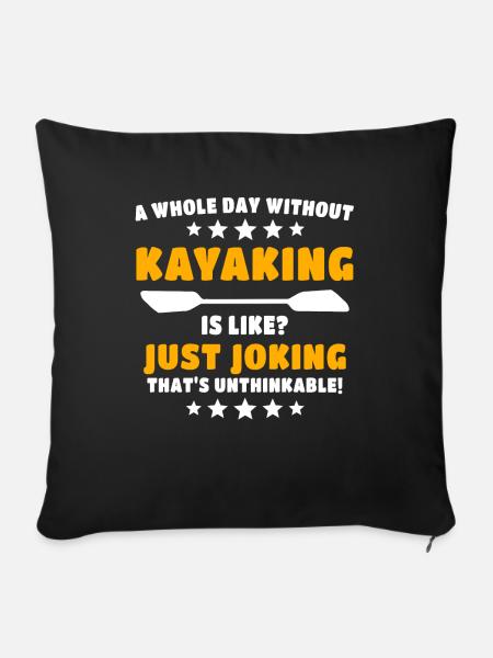 Kayaking Kayakfahrer - Sofakissenbezug 45 x 45 cm - Schwarz