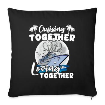 Cruise Love Honeymoon - Sofa pillowcase 17,3'' x 17,3'' (45 x 45 cm) - black - Front