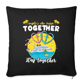 Cruise Marriage - Sofa pillowcase 17,3'' x 17,3'' (45 x 45 cm) - black - Front