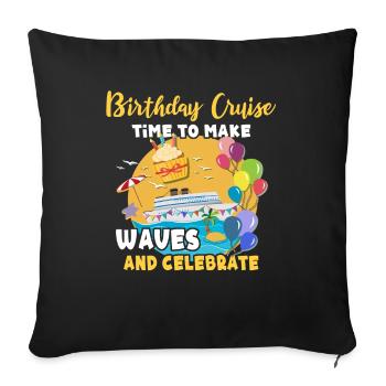 Anniversaire de croisière - Housse de coussin décorative 45 x 45 cm - noir - Devant