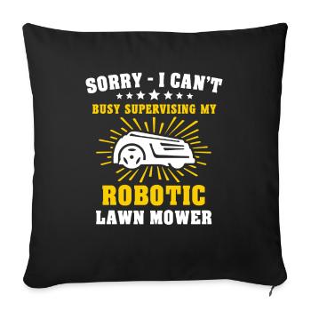 Robotic lawn mower Robot lawn mower - Sofa pillowcase 17,3'' x 17,3'' (45 x 45 cm) - black - Front