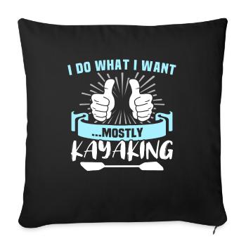 Kayak - Housse de coussin décorative 45 x 45 cm - noir - Devant