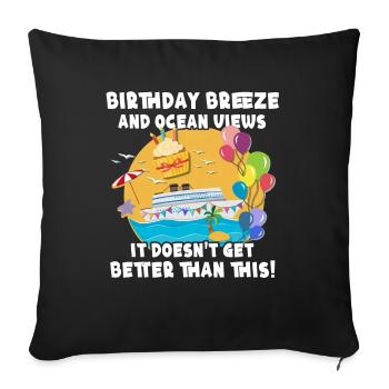 Croisière anniversaire Croisière d’anniversaire - Housse de coussin décorative 45 x 45 cm - noir - Devant