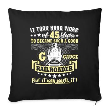 Gartenbahn 45. Geburtstag Garten Eisenbahn Spur G - Sofakissenbezug 45 x 45 cm - Schwarz - Vorne