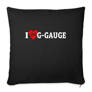 Garden Railway I Love Railway G Gauge - Housse de coussin décorative 45 x 45 cm - noir - Devant