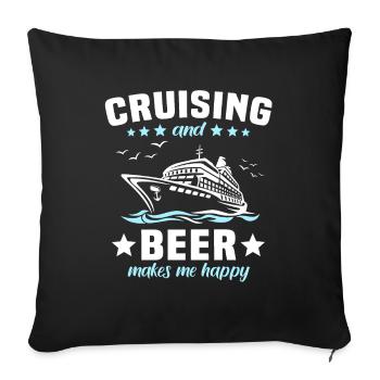 Kreuzfahrt Bier - Sofakissenbezug 45 x 45 cm - Schwarz - Vorne