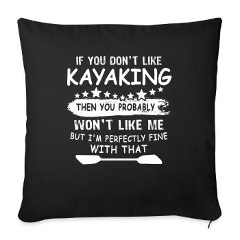 Kayaking Kayak - Housse de coussin décorative 45 x 45 cm - noir - Devant