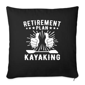 Kayaking Kayak - Housse de coussin décorative 45 x 45 cm - noir - Devant