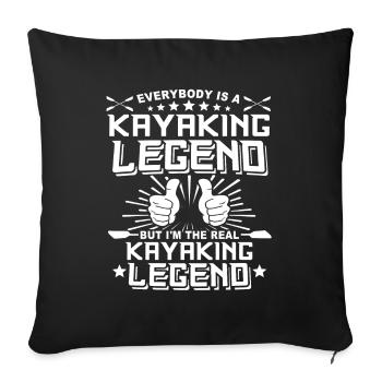 Kayaking Kayak - Housse de coussin décorative 45 x 45 cm - noir - Devant