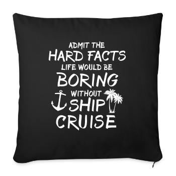 Croisière Voyage Bateau de croisière - Housse de coussin décorative 45 x 45 cm - noir - Devant