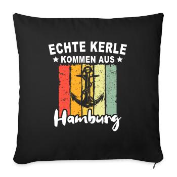Hamburg - Sofakissenbezug 45 x 45 cm - Schwarz - Vorne