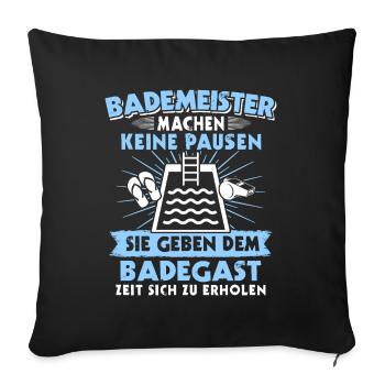 Schwimmmeister Bademeister - Sofakissenbezug 45 x 45 cm - Schwarz - Vorne