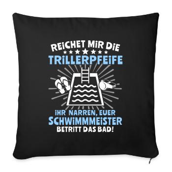 Schwimmmeister Bademeister - Sofakissenbezug 45 x 45 cm - Schwarz - Vorne