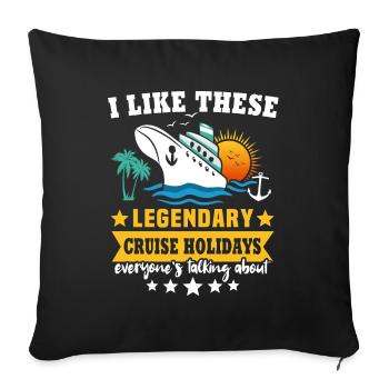 Cruise Ship Cruise - Sofa pillowcase 17,3'' x 17,3'' (45 x 45 cm) - black - Front