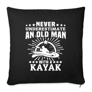 Kayak Kayaking - Housse de coussin décorative 45 x 45 cm - noir - Devant