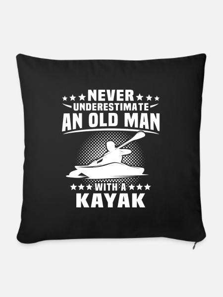 Kayak Kayaking - Sofakissenbezug 45 x 45 cm - Schwarz