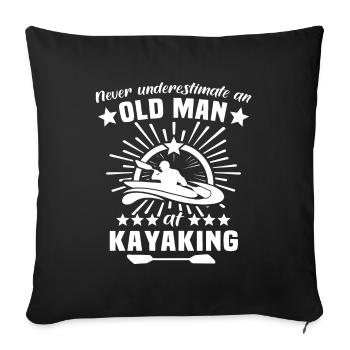 Kayak Kayaking - Sofa pillowcase 17,3'' x 17,3'' (45 x 45 cm) - black - Front