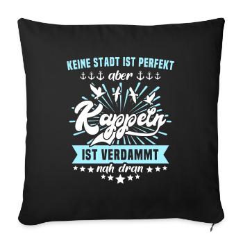 Kappeln Sprüche Kappelner Spruch - Sofakissenbezug 45 x 45 cm - Schwarz - Vorne