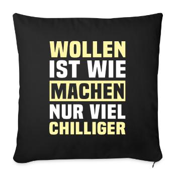 Machen Wollen - Sofakissenbezug 45 x 45 cm - Schwarz - Vorne