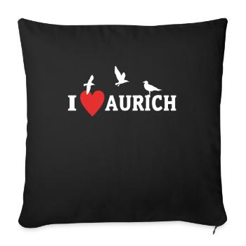 I Love Aurich City - Sofa pillowcase 17,3'' x 17,3'' (45 x 45 cm) - black - Front