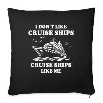 Vacances en croisière - Housse de coussin décorative 45 x 45 cm - noir - Devant