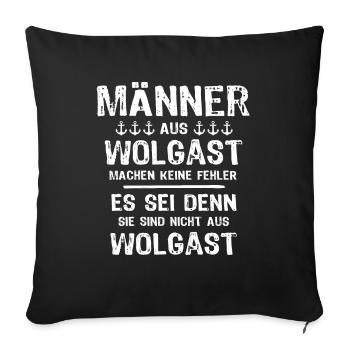 Wolgast Sprüche Wolgaster Spruch - Sofakissenbezug 45 x 45 cm - Schwarz - Vorne