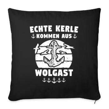 Wolgast Sprüche Wolgaster Spruch - Sofakissenbezug 45 x 45 cm - Schwarz - Vorne
