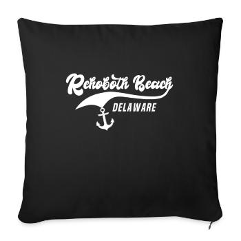 Plage de Rehoboth Delaware - Housse de coussin décorative 45 x 45 cm - noir - Devant