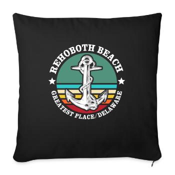 Plage de Rehoboth Delaware - Housse de coussin décorative 45 x 45 cm - noir - Devant