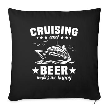 Bière de croisière - Housse de coussin décorative 45 x 45 cm - noir - Devant