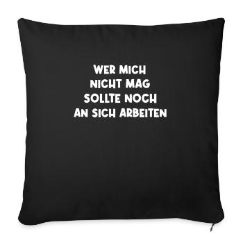 An sich arbeiten - Sofakissenbezug 45 x 45 cm - Schwarz - Vorne