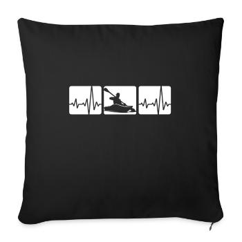 Kayak ECG - Housse de coussin décorative 45 x 45 cm - noir - Devant