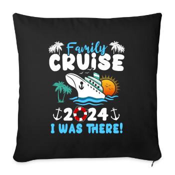 Kreuzfahrt 2024 Seereise - Sofakissenbezug 45 x 45 cm - Schwarz - Vorne