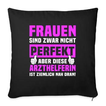 Arzthelferin Sprüche - Sofakissenbezug 45 x 45 cm - Schwarz - Vorne