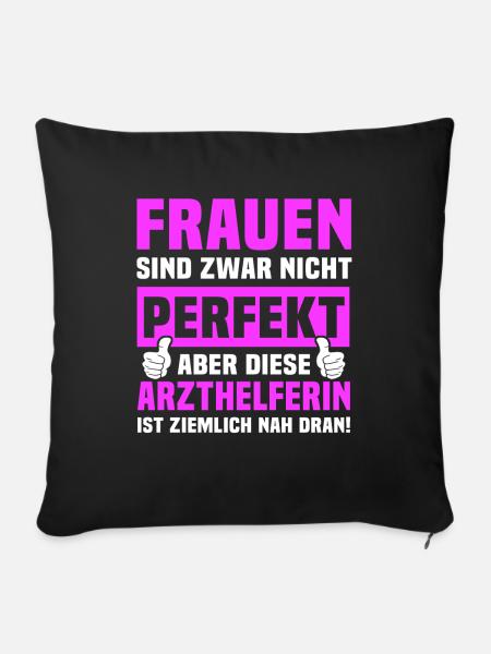Arzthelferin Sprüche - Sofakissenbezug 45 x 45 cm - Schwarz