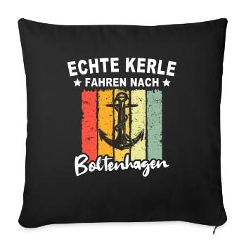Boltenhagen Sprüche - Sofakissenbezug 45 x 45 cm - Schwarz - Vorne