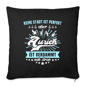 Aurich Sprüche - Sofakissenbezug 45 x 45 cm - Schwarz - Vorne