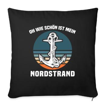Nordstrand Sprüche - Sofakissenbezug 45 x 45 cm - Schwarz - Vorne
