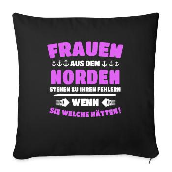 Norden Sprüche Nordener - Sofakissenbezug 45 x 45 cm - Schwarz - Vorne