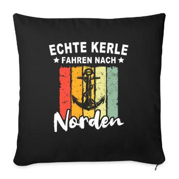 Norden Sprüche Nordener Spruch - Sofakissenbezug 45 x 45 cm - Schwarz - Vorne