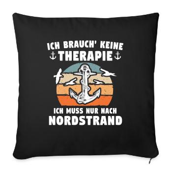 Nordstrand Sprüche - Sofakissenbezug 45 x 45 cm - Schwarz - Vorne