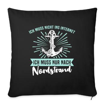 Nordstrand Sprüche - Sofakissenbezug 45 x 45 cm - Schwarz - Vorne