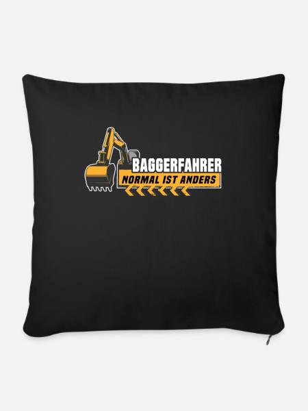 Baggerführer - Sofakissenbezug 45 x 45 cm - Schwarz