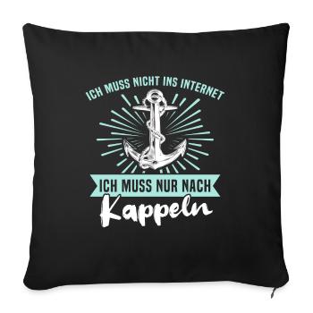 Kappeln Sprüche Kappelner Spruch - Sofakissenbezug 45 x 45 cm - Schwarz - Vorne