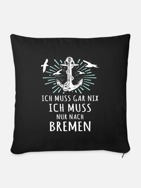 Bremen Urlaub Bremer - Sofakissenbezug 45 x 45 cm - Schwarz