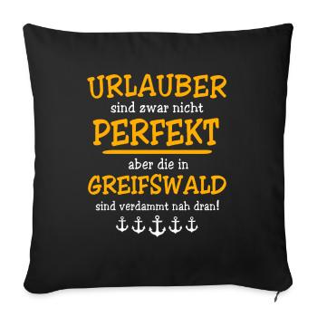 Greifswald Ferien - Sofakissenbezug 45 x 45 cm - Schwarz - Vorne