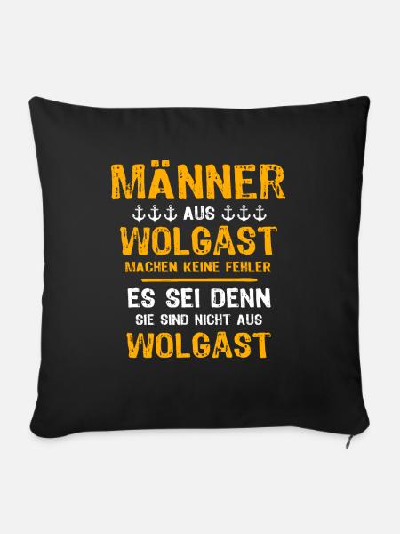 Wolgast Mann Wolgaster Männer - Sofakissenbezug 45 x 45 cm - Schwarz
