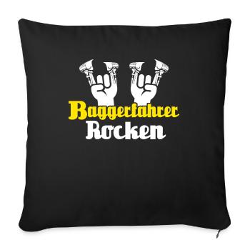 Baggerfahrer - Sofakissenbezug 45 x 45 cm - Schwarz - Vorne