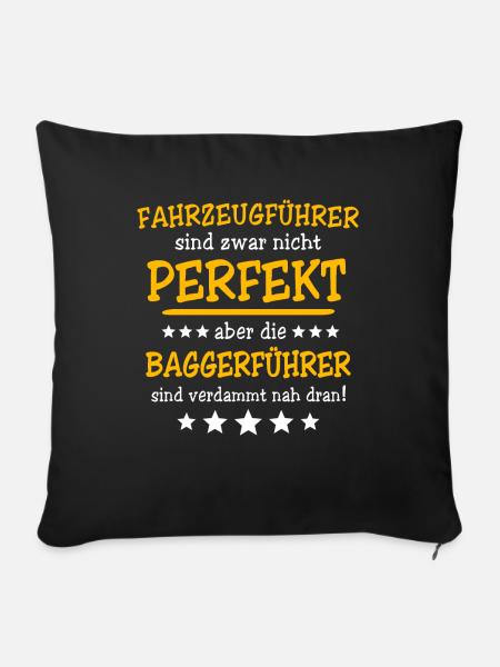 Baggerführer - Sofakissenbezug 45 x 45 cm - Schwarz